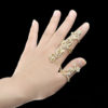 Adjustable Finger and Thumb Crystal Leaf Rings - Image 4