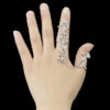 Adjustable Finger and Thumb Crystal Leaf Rings - Image 5