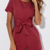 Bowknot Short Sleeve Casual Romper - Image 4