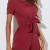 Bowknot Short Sleeve Casual Romper - Image 5