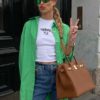 Chic Notch Collar Single-Breasted Long Sleeve Blouse - Image 2