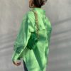 Chic Notch Collar Single-Breasted Long Sleeve Blouse - Image 3