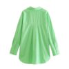 Chic Notch Collar Single-Breasted Long Sleeve Blouse - Image 7
