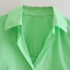 Chic Notch Collar Single-Breasted Long Sleeve Blouse - Image 8