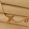 Choker Collar Bib Necklace Heart Beat Pendant - Image 2