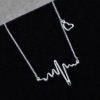 Choker Collar Bib Necklace Heart Beat Pendant - Image 6