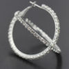 Crystal Rhinestone Dangle Hoop Earring - Image 4