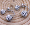 Double Beaded Crystal 925 Sterling Silver Stud Earring - Image 5