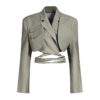 Double Layer Bandage Slim Pocket Blazer