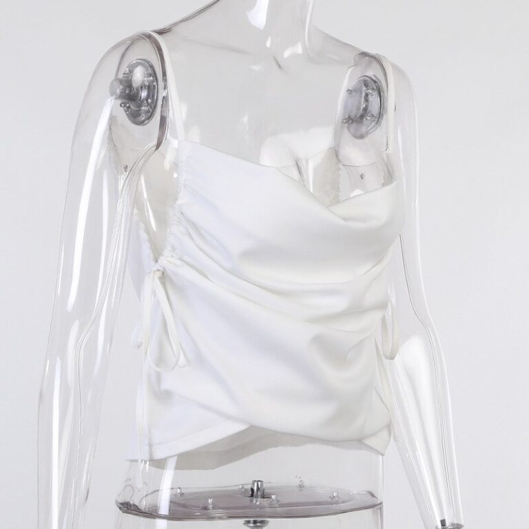 Drawstring Backless High Street Sexy Bandage Tank Top - Image 5