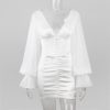 Elegant Lantern Sleeve deep V Neck Bodycon Partywear - Image 5