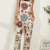 Ethnic Print Pocket Long Sleeveless Casual Jumpsuit - Image 2