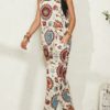 Ethnic Print Pocket Long Sleeveless Casual Jumpsuit - Image 3