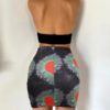 Fashion Butterfly Print Drawstring Ruched Hip Skirt - Image 5