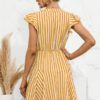 Fashion Cap Sleeve Striped Patchwork Dresses - Image 4