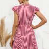 Fashion Cap Sleeve Striped Patchwork Dresses - Image 7