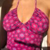 Fashion Dot Printed Halter Crop Tank