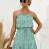 Floral Ruffle Ruffle Strapless Dresses - Image 9