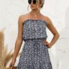 Floral Ruffle Ruffle Strapless Dresses - Image 11