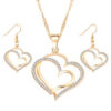 Heart Pendant Necklace with Earring Jewelry Set