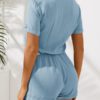 Knotted Hollow Short Sleeve Casual Lace Up Romper - Image 3