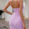 New Trend Cowl Neck Printed Backless Dress - Image 5
