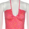 Printed Halter Tie Wrap Crop Tank - Image 3