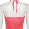 Printed Halter Tie Wrap Crop Tank - Image 5