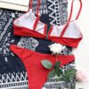Solid V Neck Tank Bikini Sets With Zipper - Image 10