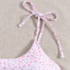 Tie Shoulder Bikini Swimsuit Spaghetti Strap High Cut Beach Cute Bikinis Set - Image 4