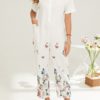 Vintage Flower Print Short Sleeve Casual Jumpsuit - Image 2