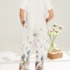 Vintage Flower Print Short Sleeve Casual Jumpsuit - Image 4