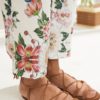 Vintage Flower Print Short Sleeve Casual Jumpsuit - Image 5