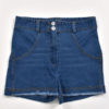 Denim Buttons Cowboy Natural Waist Skinny Shorts - Image 2