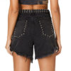 Denim Raised Waist Skinny Casual Cowboy Shorts - Image 2