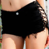 Denim Shorts Cotton Straight Extra Short Casual Grommets Hot - Image 9