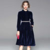 Single-Breasted Long Sleeve Vintage Dress