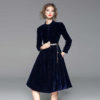 Single-Breasted Long Sleeve Vintage Dress - Image 3