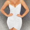 Sleeveless Rhinestones Chain Sexy Backless Sheath Bodycon Dresses