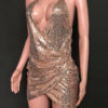 Straps Neck Sequins Sleeveless Polyester Irregular Sexy Dress - Image 2
