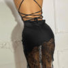 Straps Neck Sleeveless Polyester Backless Sexy Pencil Dress - Image 3