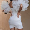 Sweetheart Organza Ruffle Sleeve Mini Dress - Image 5