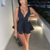 V-Neck Sleeveless Polyester Backless Sexy Dress