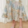 Elegant Floral Fashion Organza Fishtail Puff Sleeve Long Maxi Dress - Image 5