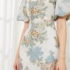 Elegant Floral Fashion Organza Fishtail Puff Sleeve Long Maxi Dress - Image 6