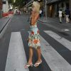Elegant Floral Print Slim Suit Mini Skirt - Image 9