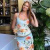 Elegant Floral Print Slim Suit Mini Skirt - Image 6