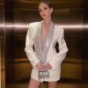 Sequin Glitter Fashion Deep V-Neck Pattern Backless Blazer Dress