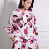 Casual Floral Print Plus Size Cotton Linen Comfortable Single Breasted Loose Jacket Outwear - Image 5