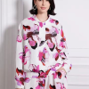 Casual Floral Print Plus Size Cotton Linen Comfortable Single Breasted Loose Jacket Outwear - Image 4